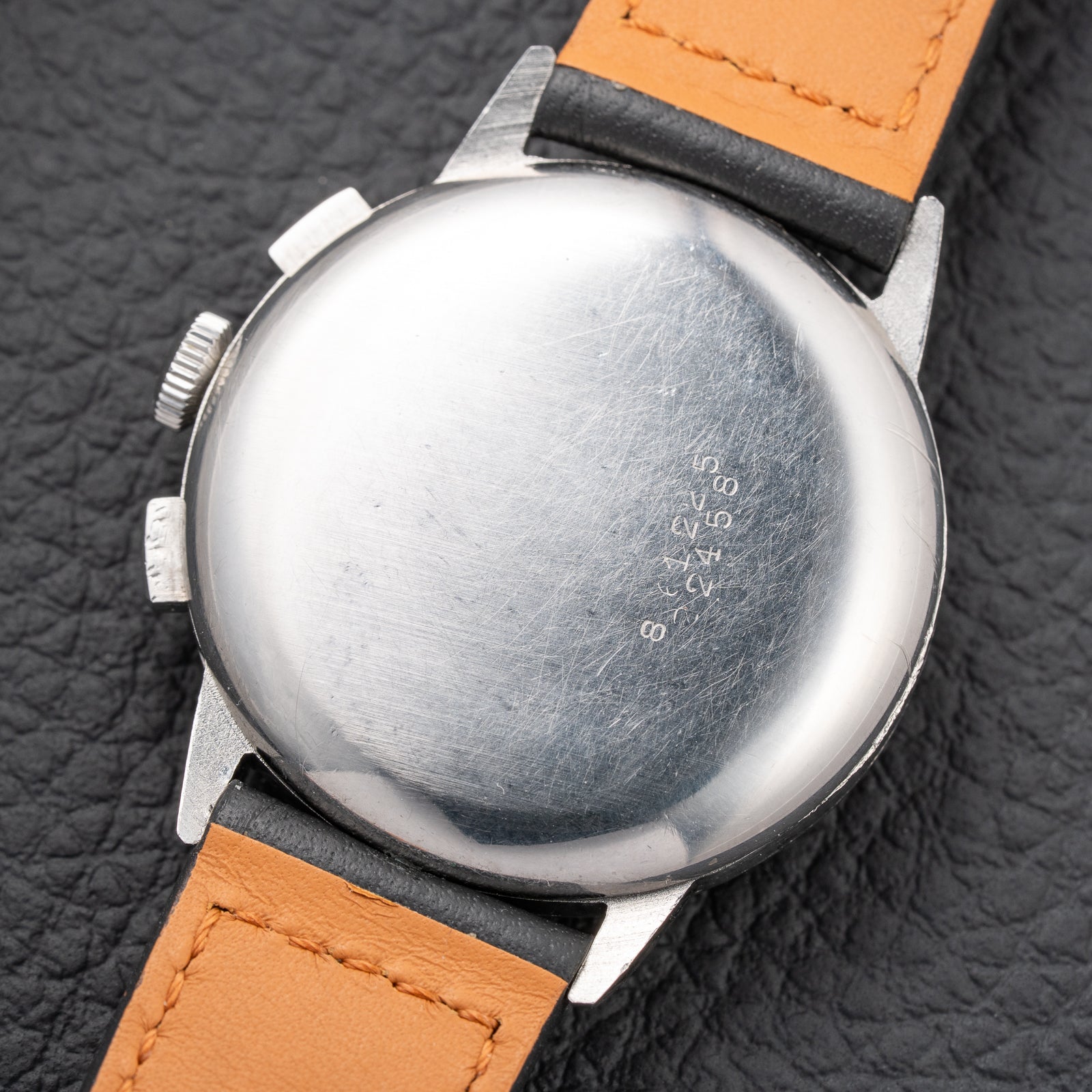 Universal Genève Compax Pink Salmon Dial Steel Fancy Lugs Calibre 285 Ref 22458 from 1940s