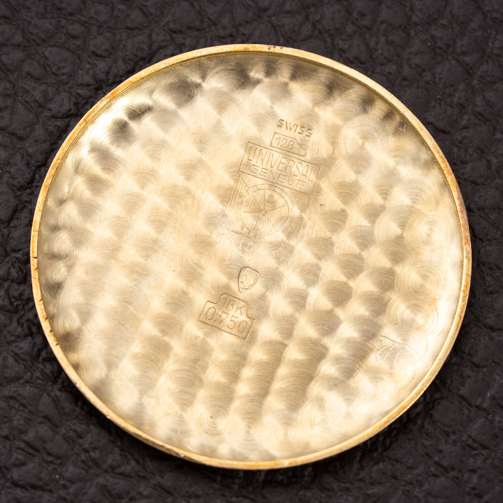 Universal Genève Dress Watch Sub Seconds “Curved Galbée Lugs” 18k Gold Ref. 112132 from 1950s