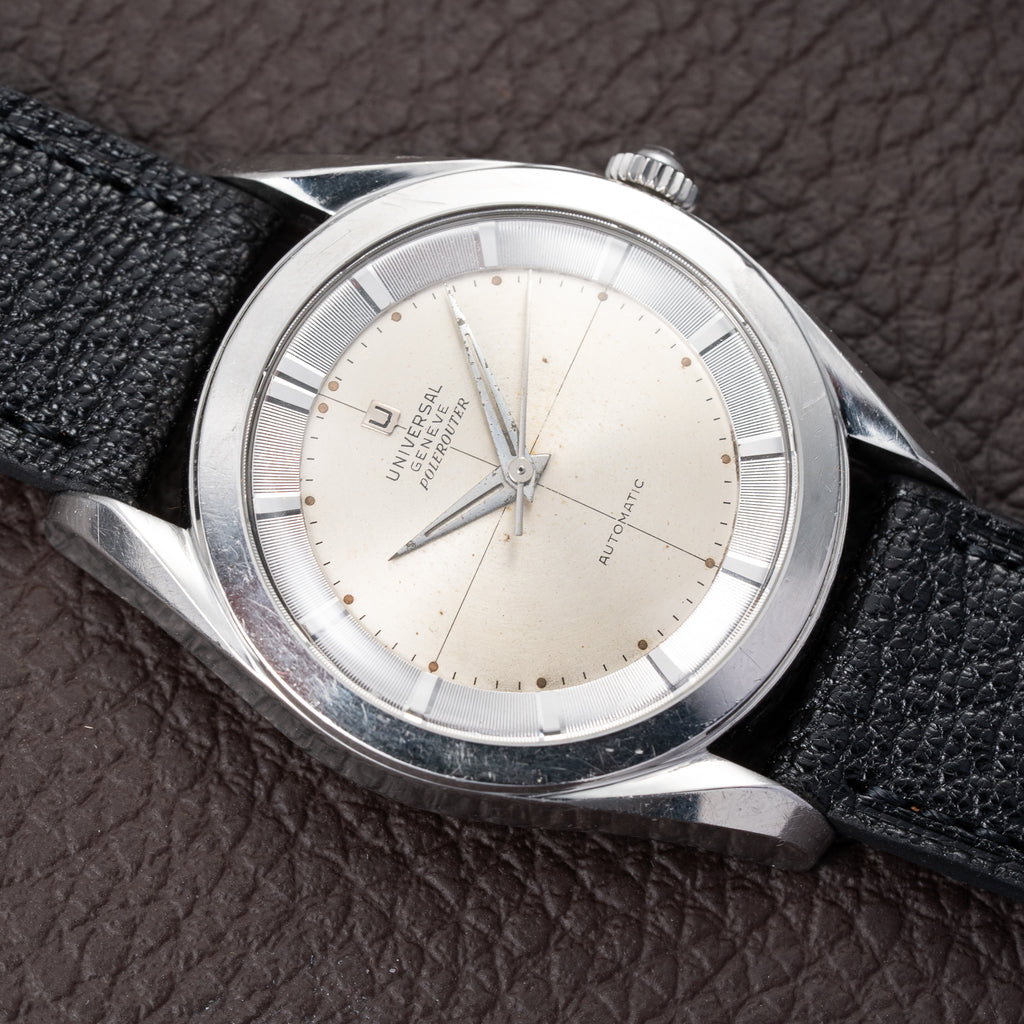 Universal Genève Polerouter Bumper Automatic Stainless Steel Cal. 138 Ref. 20217 from 1950s