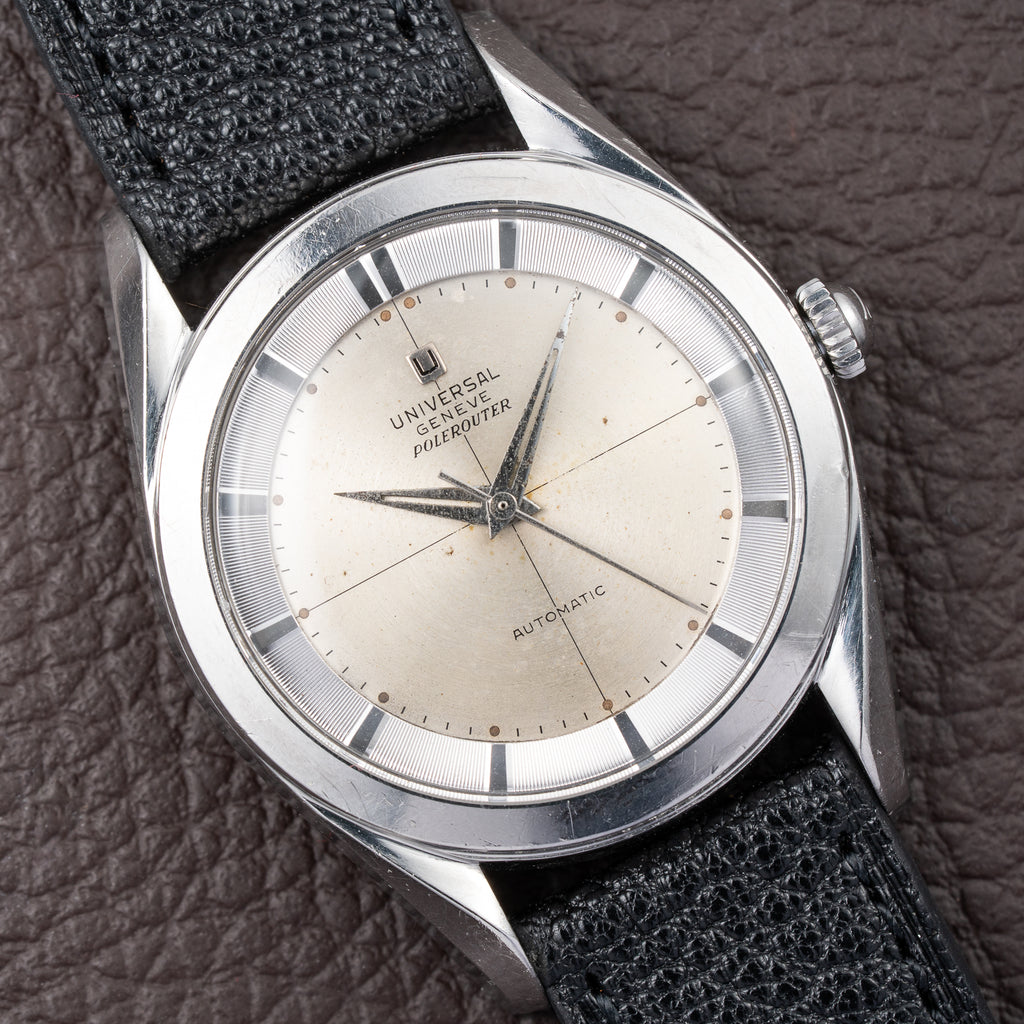 Universal Genève Polerouter Bumper Automatic Stainless Steel Cal. 138 Ref. 20217 from 1950s