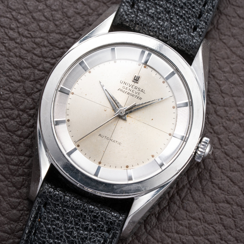 Universal Genève Polerouter Bumper Automatic Stainless Steel Cal. 138 Ref. 20217 from 1950s