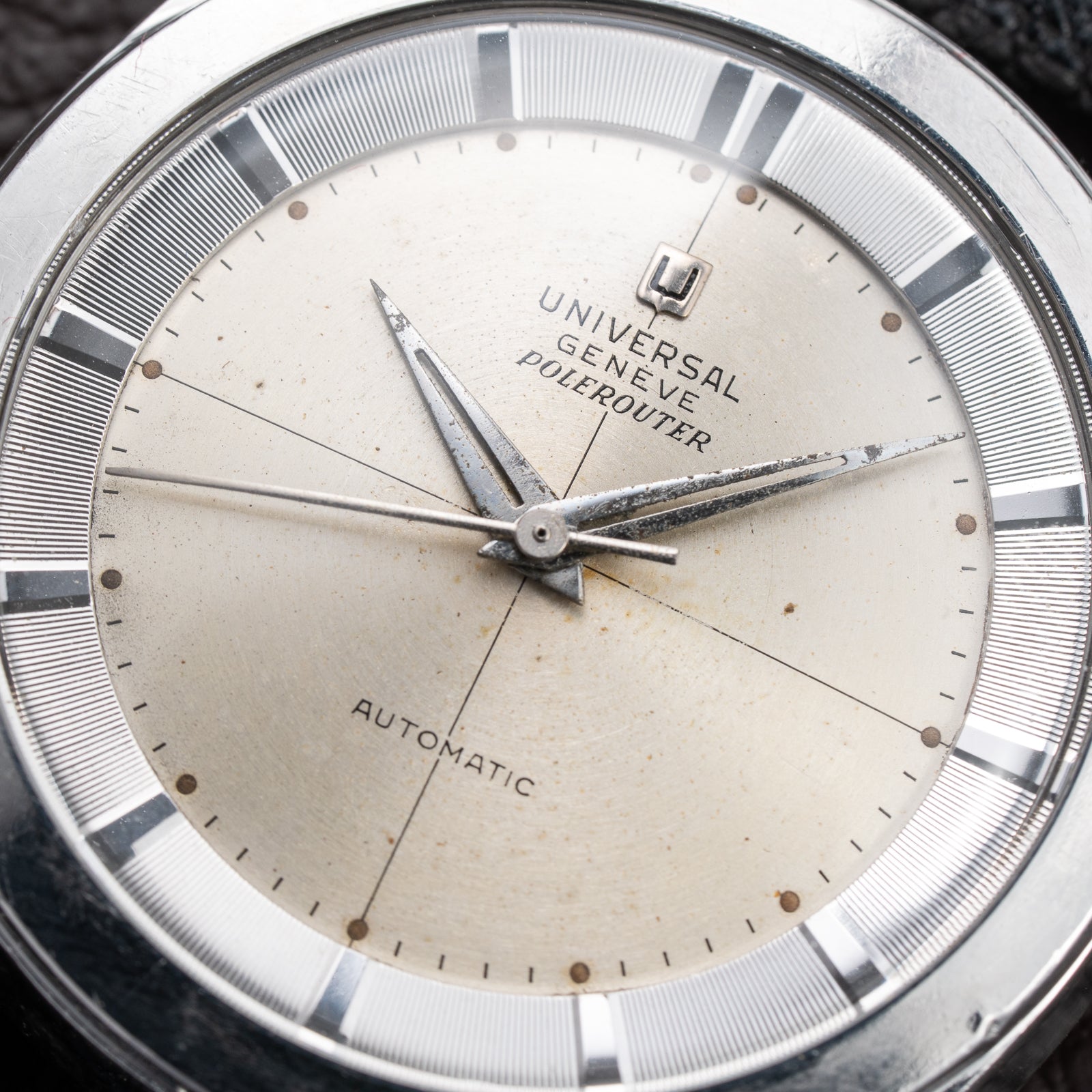 Universal Genève Polerouter Bumper Automatic Stainless Steel Cal. 138 Ref. 20217 from 1950s