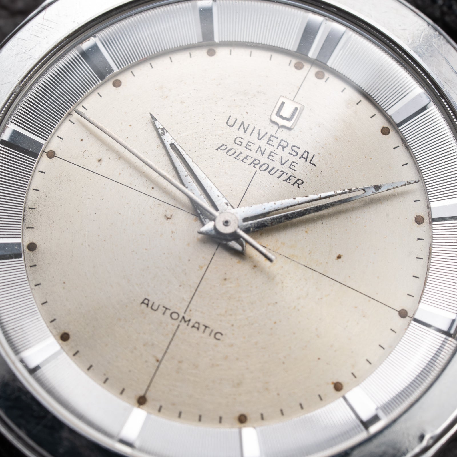Universal Genève Polerouter Bumper Automatic Stainless Steel Cal. 138 Ref. 20217 from 1950s