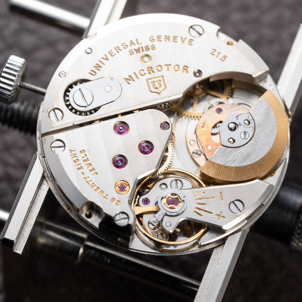 Universal Genève Polerouter Micro-Rotor Tropical Black Crosshair Dial Ref. 204610 From 1960s
