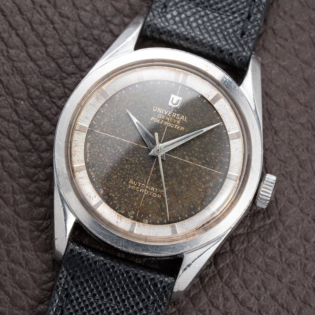 Universal Genève Polerouter Micro-Rotor Tropical Black Crosshair Dial Ref. 204610 From 1960s