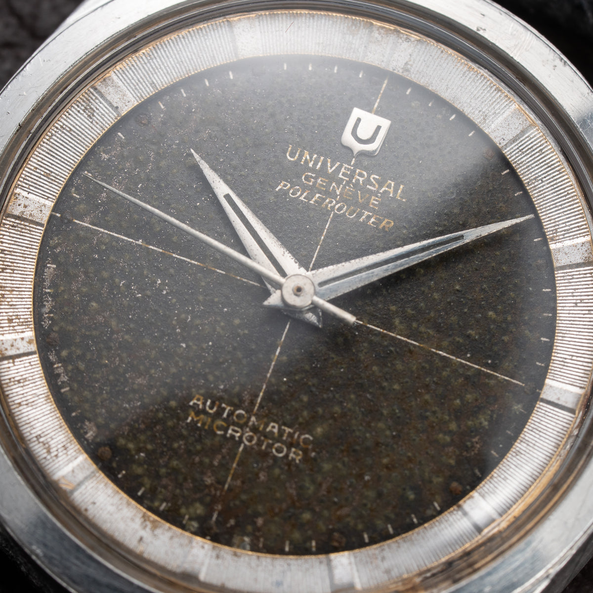 Universal Genève Polerouter Micro-Rotor Tropical Black Crosshair Dial Ref. 204610 From 1960s