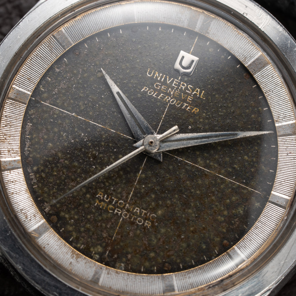 Universal Genève Polerouter Micro-Rotor Tropical Black Crosshair Dial Ref. 204610 From 1960s