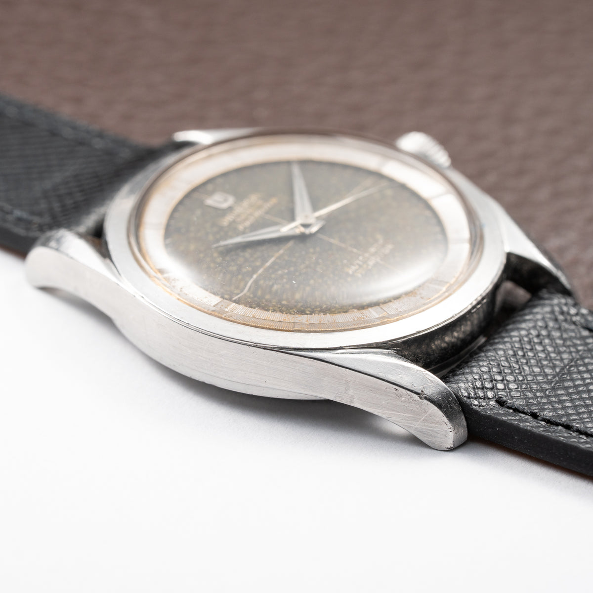 Universal Genève Polerouter Micro-Rotor Tropical Black Crosshair Dial Ref. 204610 From 1960s