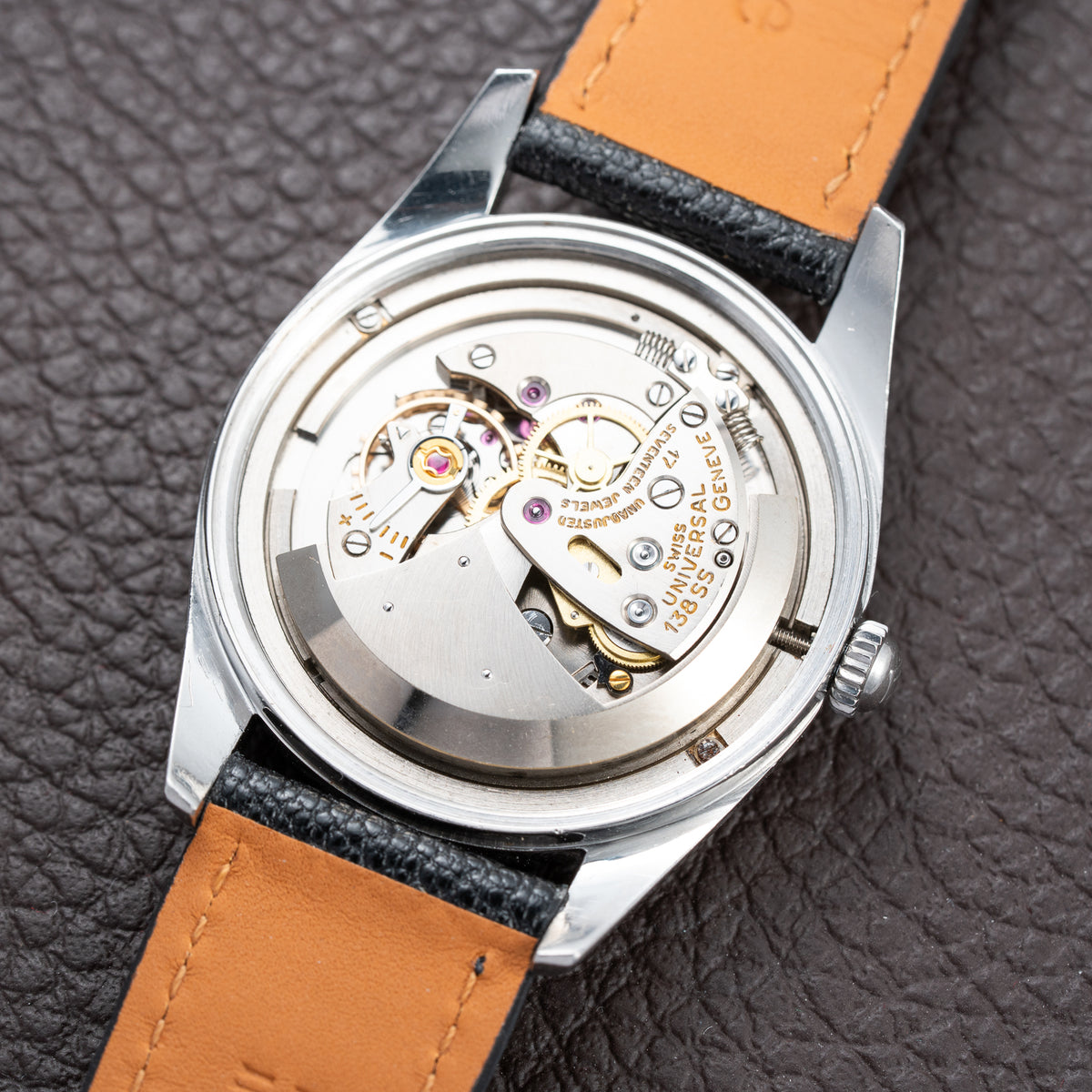 Universal Genève Polerouter Bumper Automatic Stainless Steel Cal. 138 Ref. 20217 from 1950s