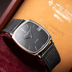 Vacheron Constantin Automatic Matt Black Sigma Dial Ultra-Thin  TV Case 18K White Gold Ref. 2196 from 1970s