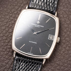 Vacheron Constantin Automatic Matt Black Sigma Dial Ultra-Thin  TV Case 18K White Gold Ref. 2196 from 1970s