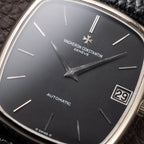 Vacheron Constantin Automatic Matt Black Sigma Dial Ultra-Thin  TV Case 18K White Gold Ref. 2196 from 1970s