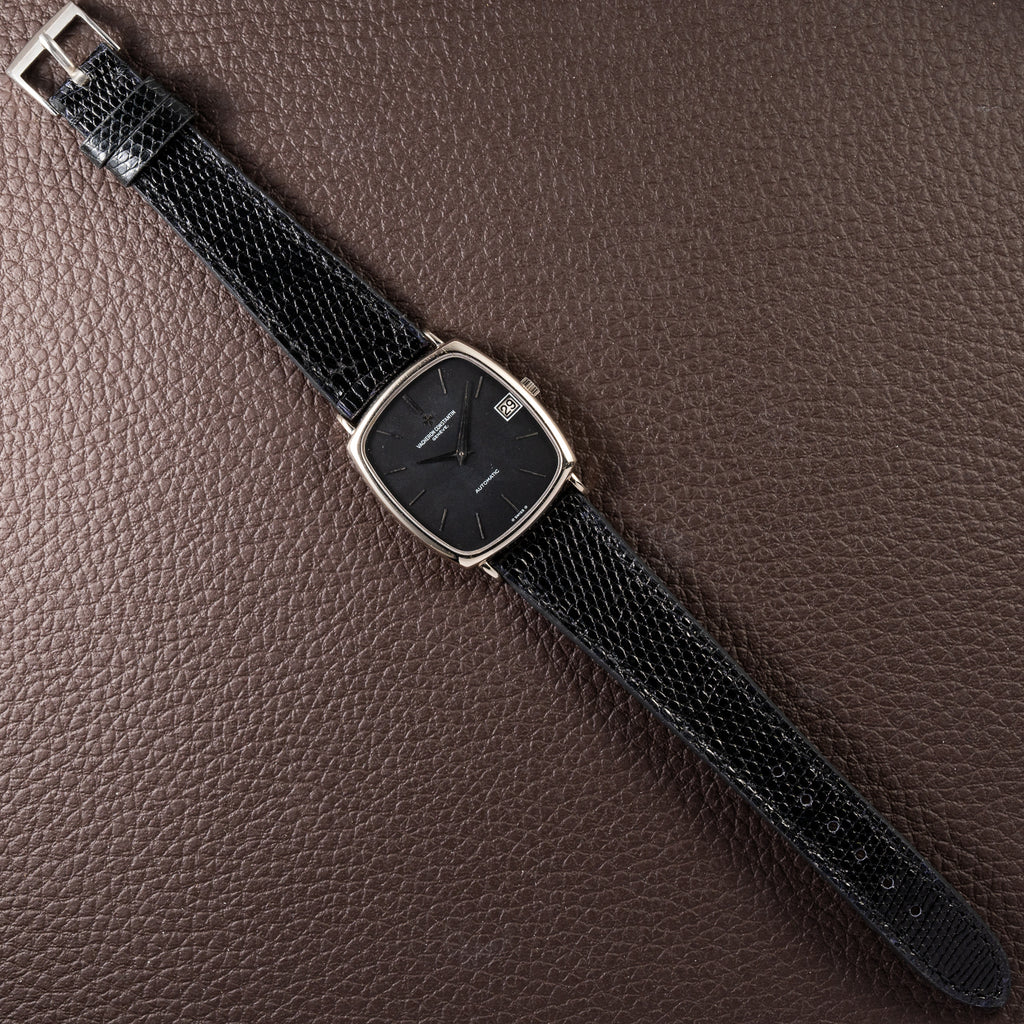 Vacheron Constantin Automatic Matt Black Sigma Dial Ultra-Thin  TV Case 18K White Gold Ref. 2196 from 1970s