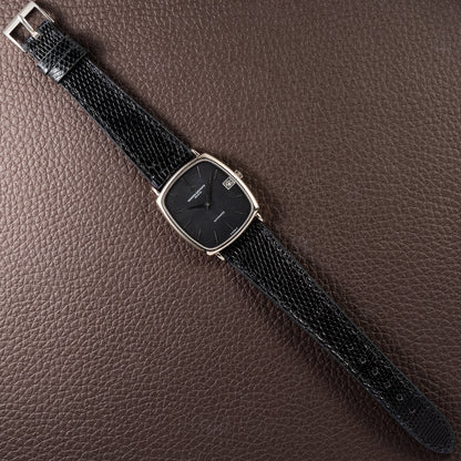Vacheron Constantin Automatic Matt Black Sigma Dial Ultra-Thin  TV Case 18K White Gold Ref. 2196 from 1970s