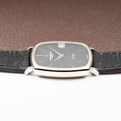 Vacheron Constantin Automatic Matt Black Sigma Dial Ultra-Thin  TV Case 18K White Gold Ref. 2196 from 1970s