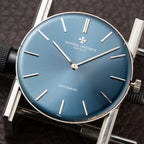 Vacheron Constantin Automatic Blue Ultra-Thin 18K White Gold Clous de Paris Hobnail with Papers Ref. 7416 from 1973