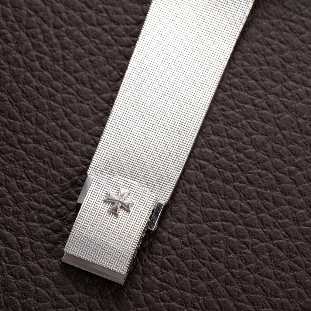 Vacheron Constantin Automatic Blue Ultra-Thin 18K White Gold Clous de Paris Hobnail with Papers Ref. 7416 from 1973