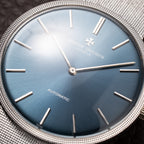 Vacheron Constantin Automatic Blue Ultra-Thin 18K White Gold Clous de Paris Hobnail with Papers Ref. 7416 from 1973