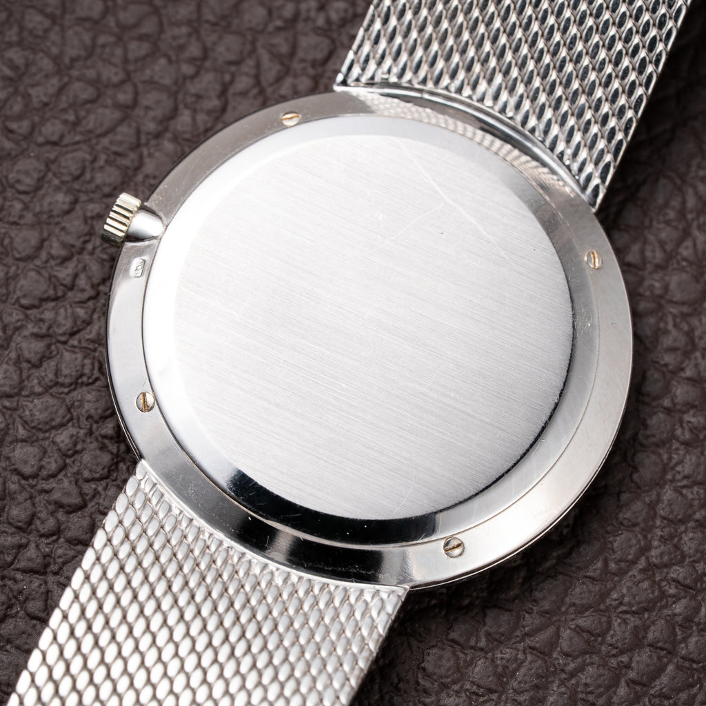 Vacheron Constantin Automatic Blue Ultra-Thin 18K White Gold Clous de Paris Hobnail with Papers Ref. 7416 from 1973