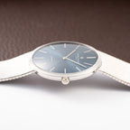 Vacheron Constantin Automatic Blue Ultra-Thin 18K White Gold Clous de Paris Hobnail with Papers Ref. 7416 from 1973