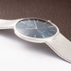 Vacheron Constantin Automatic Blue Ultra-Thin 18K White Gold Clous de Paris Hobnail with Papers Ref. 7416 from 1973