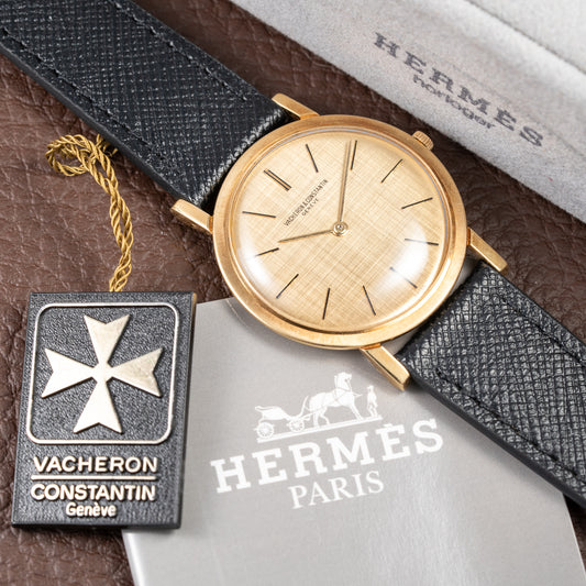 Vacheron Constantin Hermès Paris Ultra-Thin Dress Watch 18K Yellow Gold With Box & Papers Cal 1003 Ref. 6351