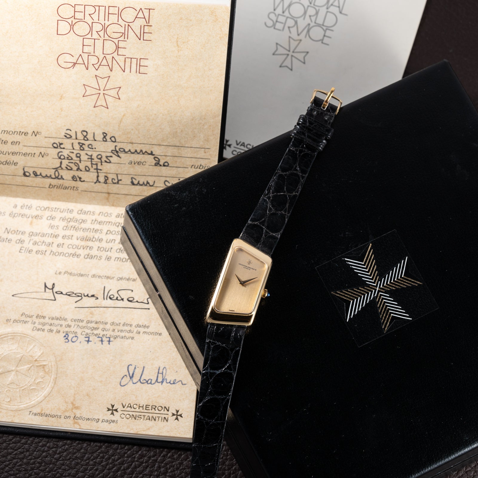 Vacheron Constantin “Prestige de la France” 18K Yellow Gold Full Set from 1977 Ref 15207
