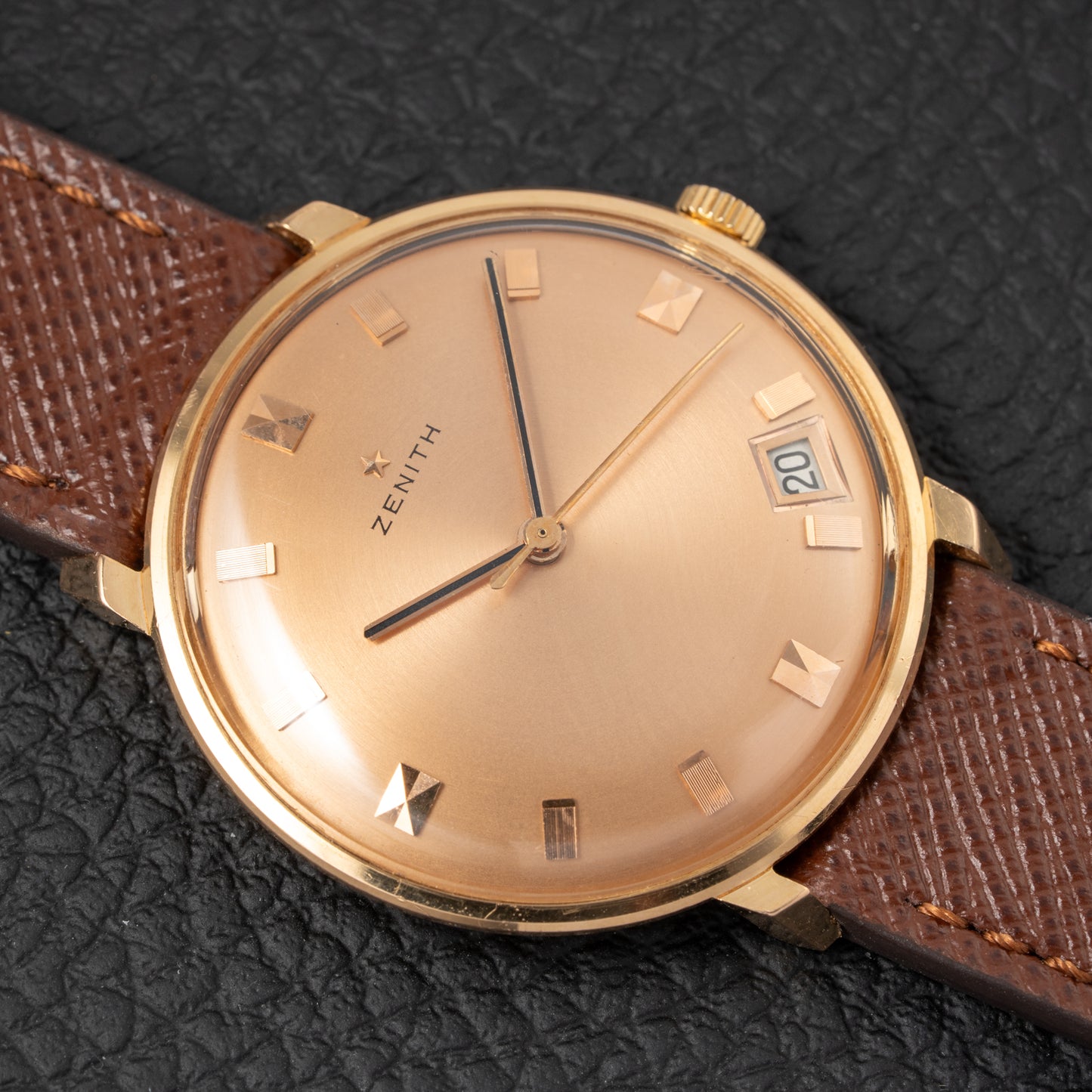 Zenith Dress Watch Ultra-Thin “Pink on Pink” 18K Rosé Gold with Spider Lugs from 1950s
