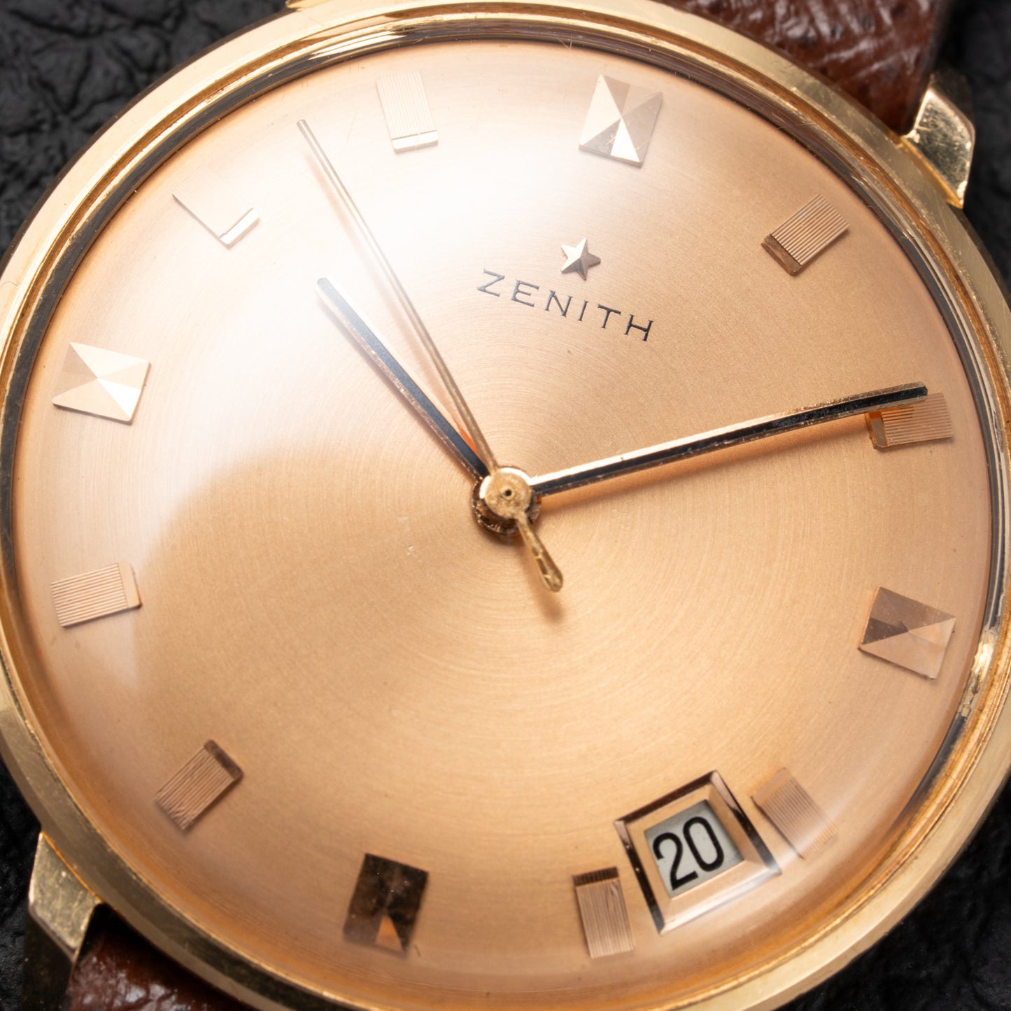 Zenith Dress Watch Ultra-Thin “Pink on Pink” 18K Rosé Gold with Spider Lugs from 1950s