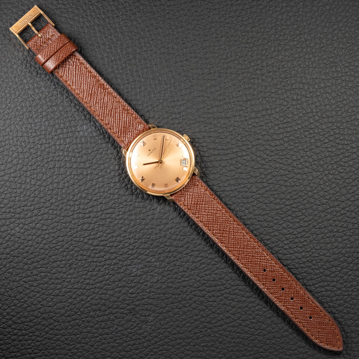 Zenith Dress Watch Ultra-Thin “Pink on Pink” 18K Rosé Gold with Spider Lugs from 1950s