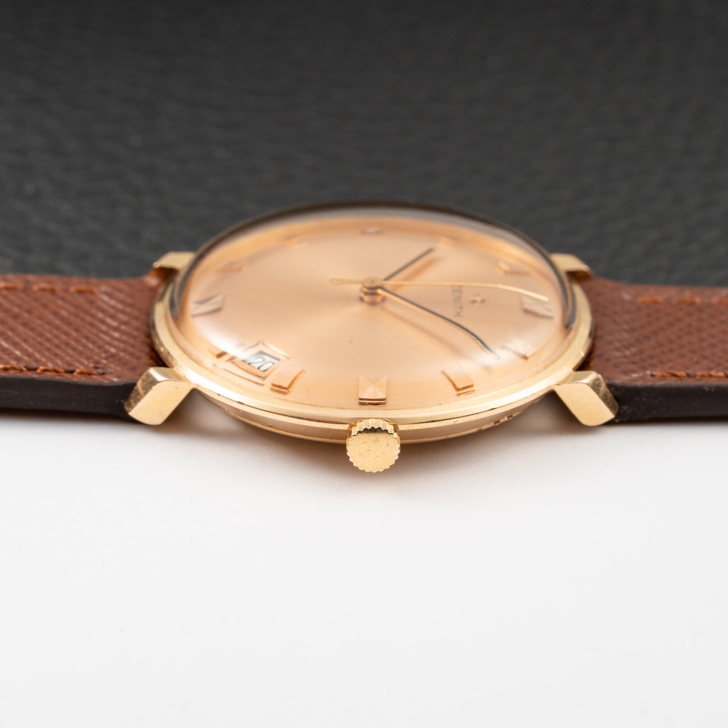 Zenith Dress Watch Ultra-Thin “Pink on Pink” 18K Rosé Gold with Spider Lugs from 1950s