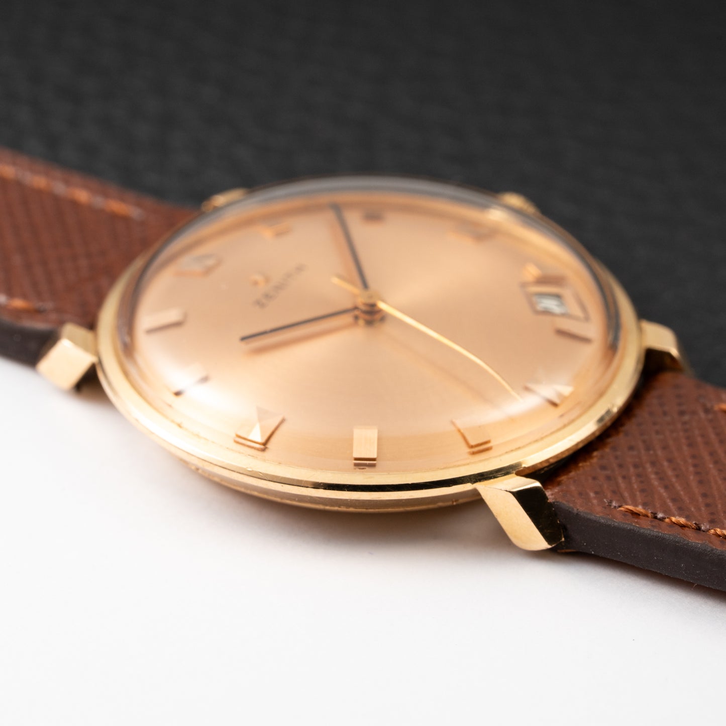 Zenith Dress Watch Ultra-Thin “Pink on Pink” 18K Rosé Gold with Spider Lugs from 1950s