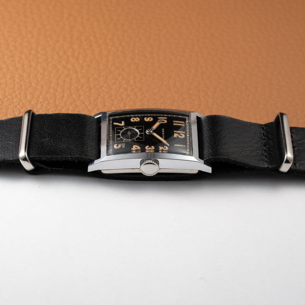 Zenith Oversized Tank with Black Gilt Radium Dial 1930/40s