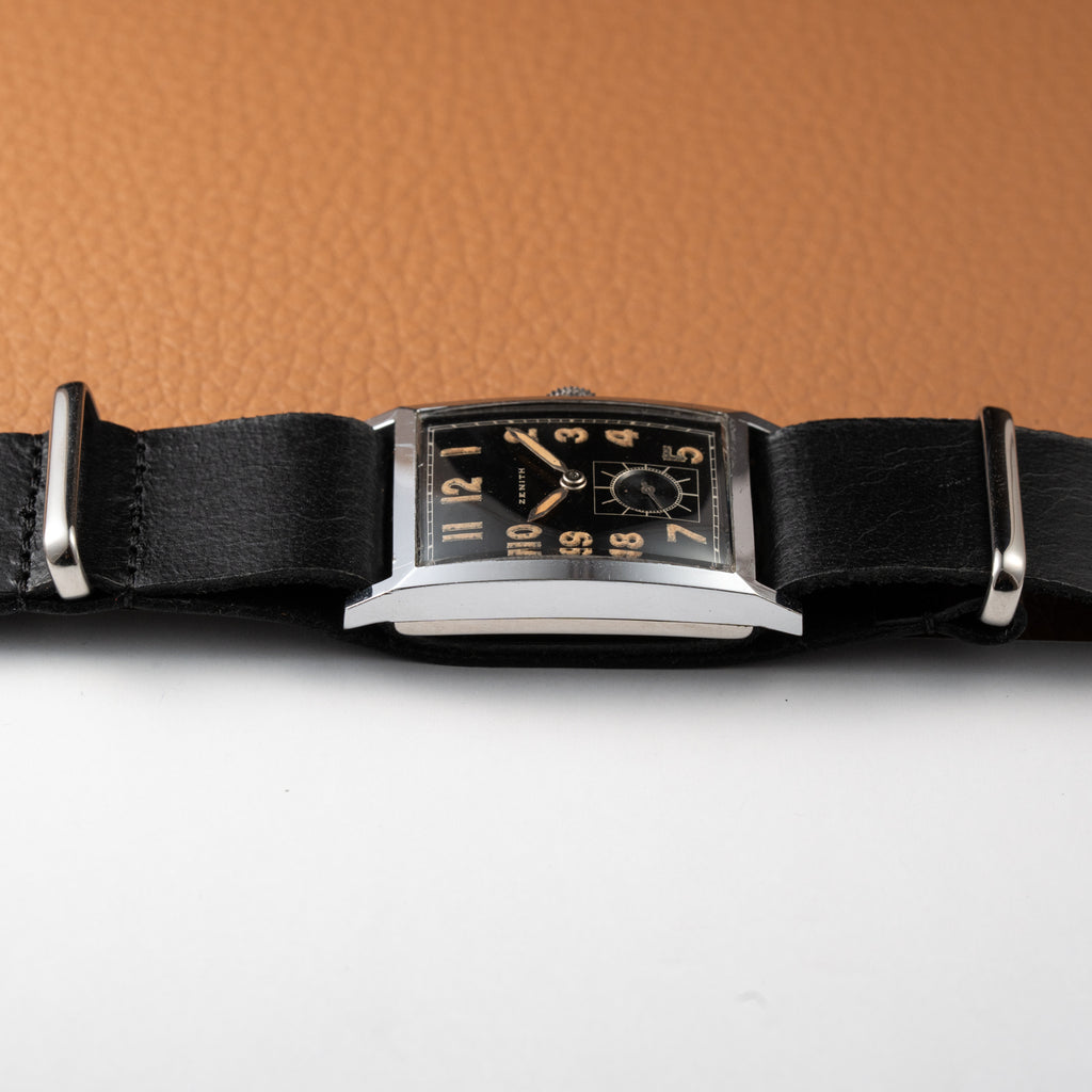 Zenith Oversized Tank with Black Gilt Radium Dial 1930/40s