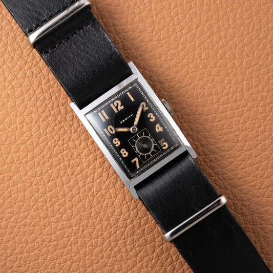 Zenith Oversized Tank with Black Gilt Radium Dial 1930/40s