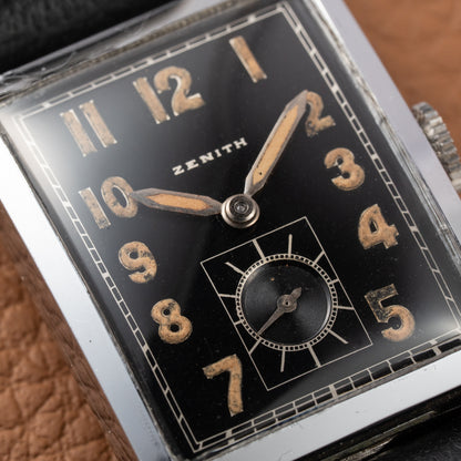 Zenith Oversized Tank with Black Gilt Radium Dial 1930/40s